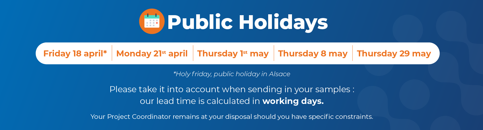 Public holidays april and may 2025